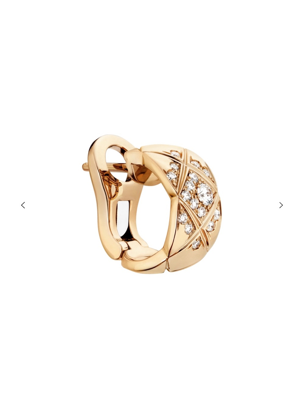 CHANEL coco crush earrings beige gold and diamond